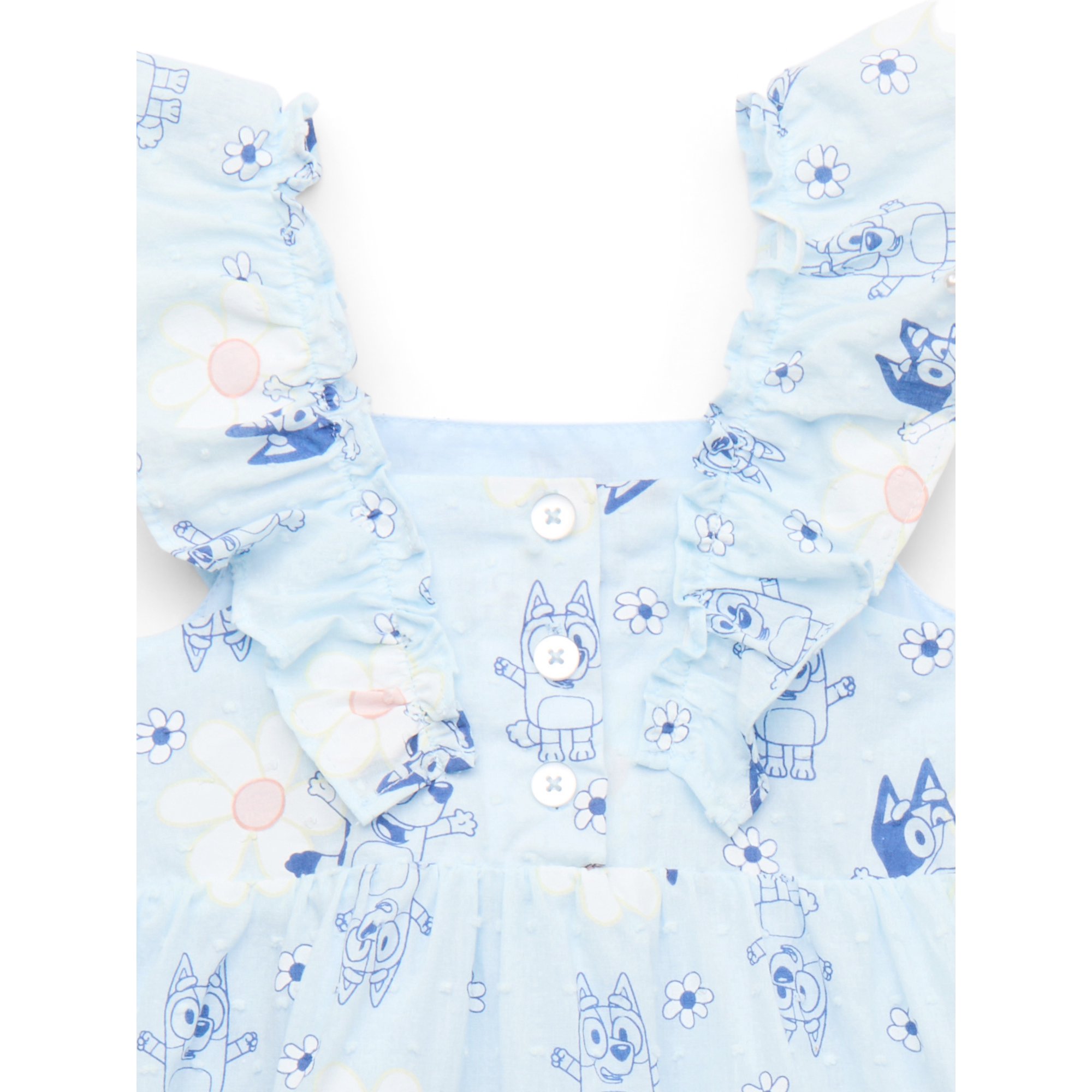 Bluey Vestido Tejido de Algodón Azul